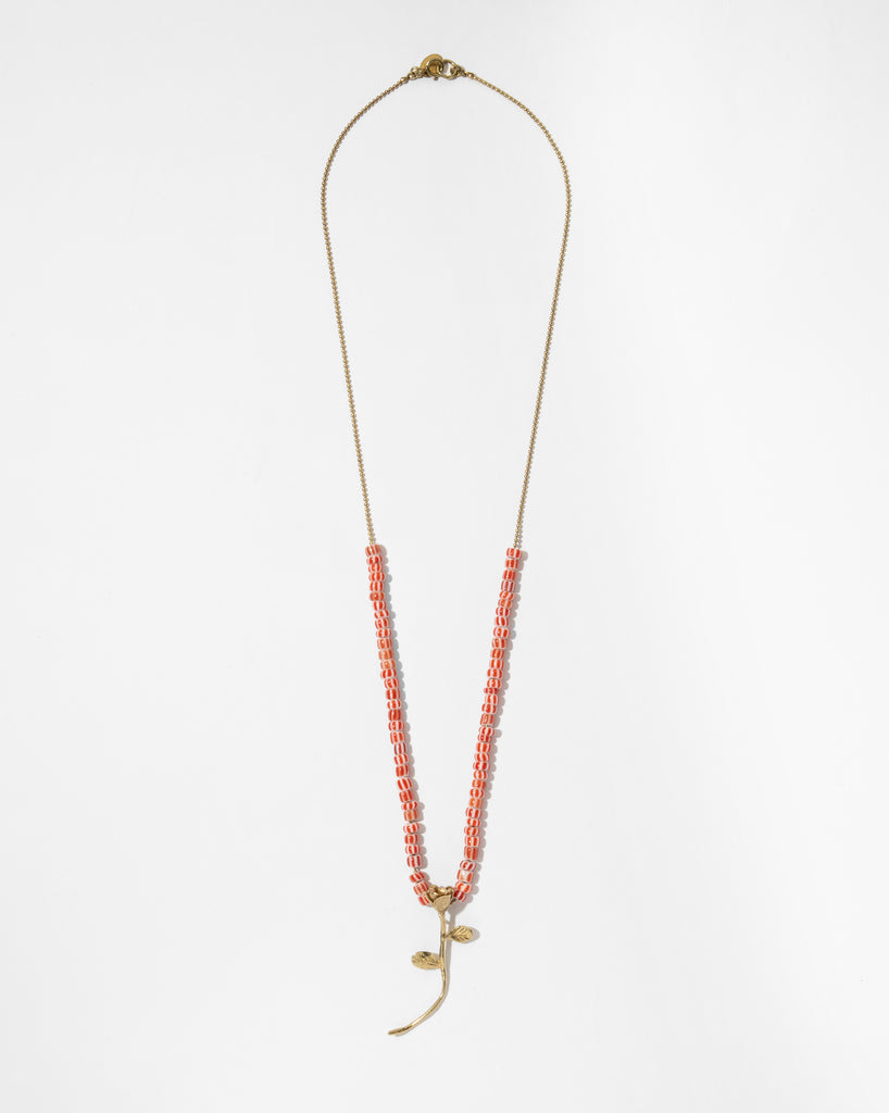 Collar La Rosa . Cuentas vidrio