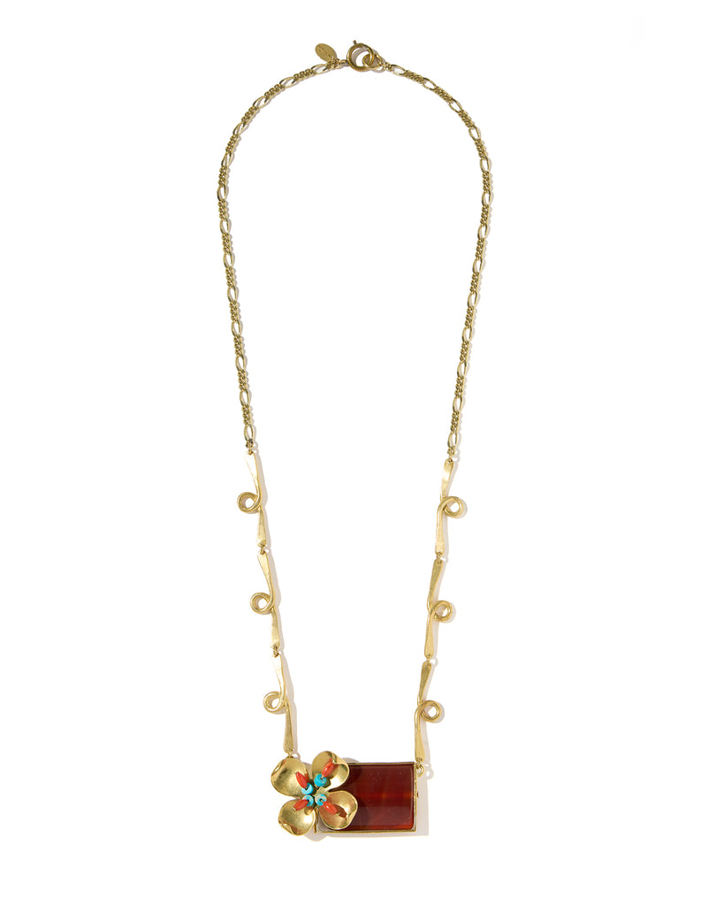 Collar Flor y Cornalina
